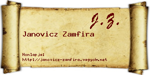 Janovicz Zamfira névjegykártya